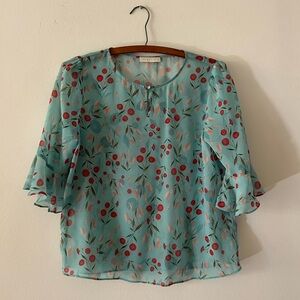 Birelin brand Blouse with flowers and birds